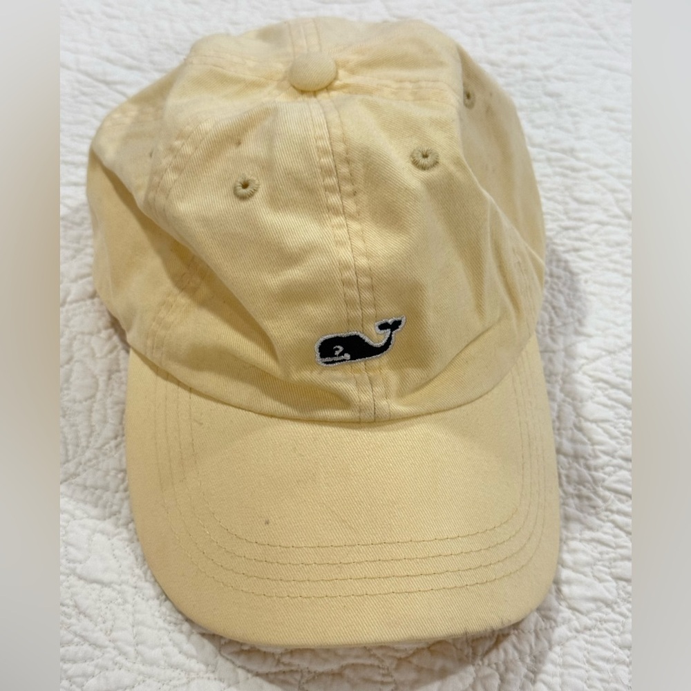 Vineyard Vines yellow Baseball Cap with Whale Logo - Unisex